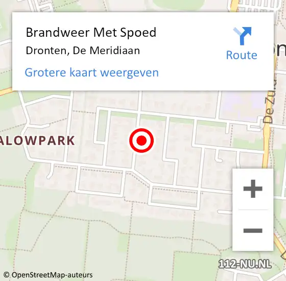 Locatie op kaart van de 112 melding: Brandweer Met Spoed Naar Dronten, De Meridiaan op 31 december 2024 20:17