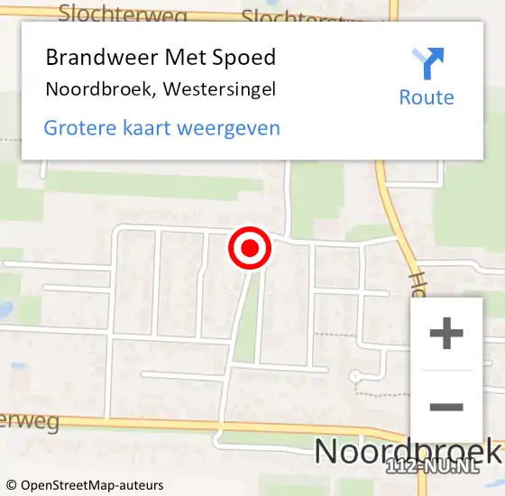 Locatie op kaart van de 112 melding: Brandweer Met Spoed Naar Noordbroek, Westersingel op 31 december 2024 20:19