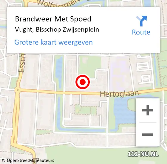 Locatie op kaart van de 112 melding: Brandweer Met Spoed Naar Vught, Bisschop Zwijsenplein op 31 december 2024 20:22