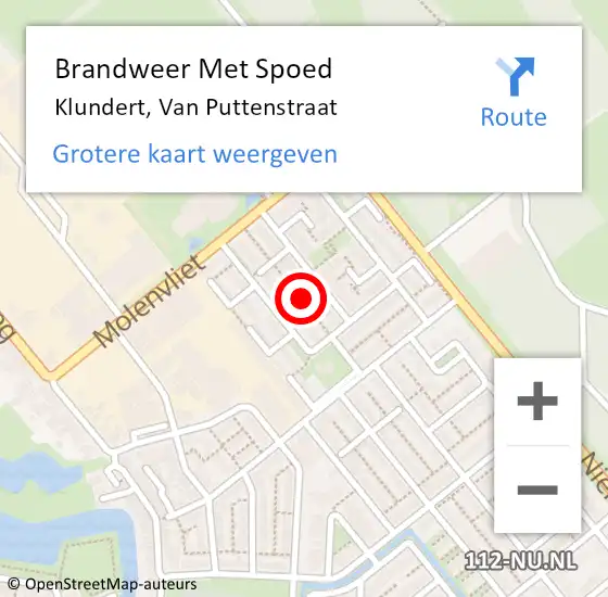 Locatie op kaart van de 112 melding: Brandweer Met Spoed Naar Klundert, Van Puttenstraat op 31 december 2024 20:23