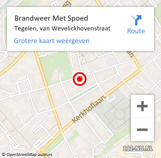 Locatie op kaart van de 112 melding: Brandweer Met Spoed Naar Tegelen, van Wevelickhovenstraat op 31 december 2024 20:32