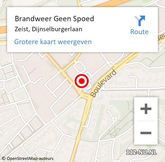 Locatie op kaart van de 112 melding: Brandweer Geen Spoed Naar Zeist, Dijnselburgerlaan op 31 december 2024 20:39