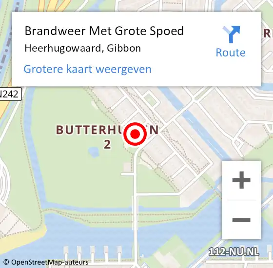 Locatie op kaart van de 112 melding: Brandweer Met Grote Spoed Naar Heerhugowaard, Gibbon op 31 december 2024 20:44