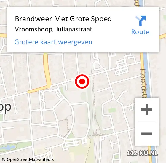 Locatie op kaart van de 112 melding: Brandweer Met Grote Spoed Naar Vroomshoop, Julianastraat op 31 december 2024 20:44