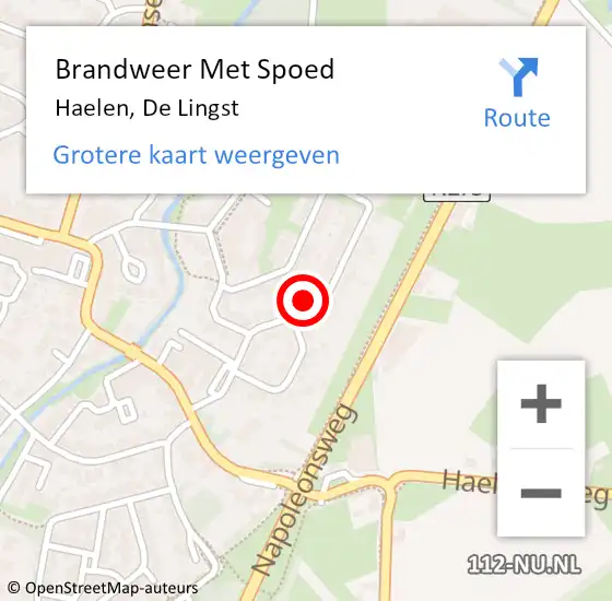 Locatie op kaart van de 112 melding: Brandweer Met Spoed Naar Haelen, De Lingst op 31 december 2024 20:46