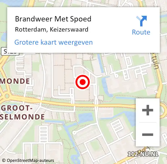 Locatie op kaart van de 112 melding: Brandweer Met Spoed Naar Rotterdam, Keizerswaard op 31 december 2024 20:53