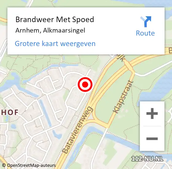 Locatie op kaart van de 112 melding: Brandweer Met Spoed Naar Arnhem, Alkmaarsingel op 31 december 2024 20:55