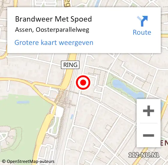 Locatie op kaart van de 112 melding: Brandweer Met Spoed Naar Assen, Oosterparallelweg op 31 december 2024 20:56