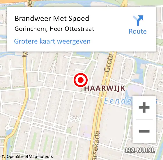 Locatie op kaart van de 112 melding: Brandweer Met Spoed Naar Gorinchem, Heer Ottostraat op 31 december 2024 20:59