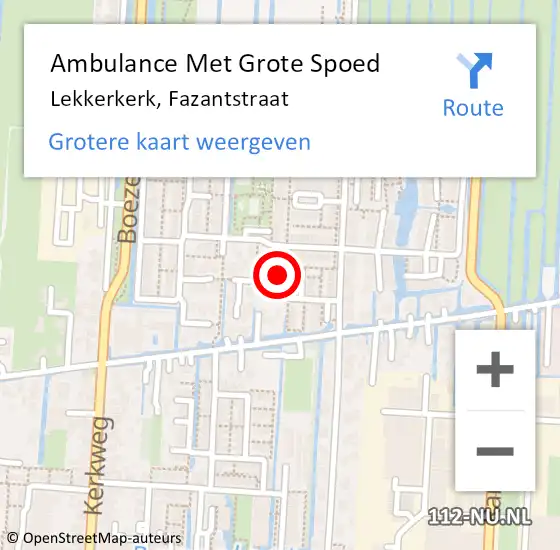 Locatie op kaart van de 112 melding: Ambulance Met Grote Spoed Naar Lekkerkerk, Fazantstraat op 31 december 2024 21:00