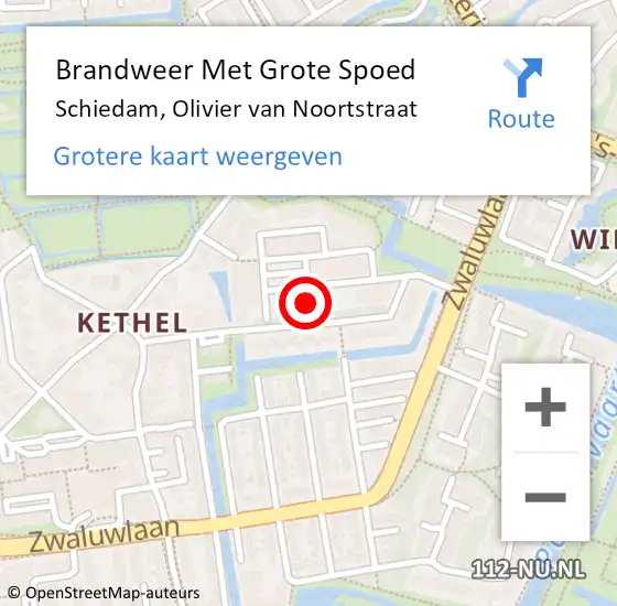 Locatie op kaart van de 112 melding: Brandweer Met Grote Spoed Naar Schiedam, Olivier van Noortstraat op 31 december 2024 21:01