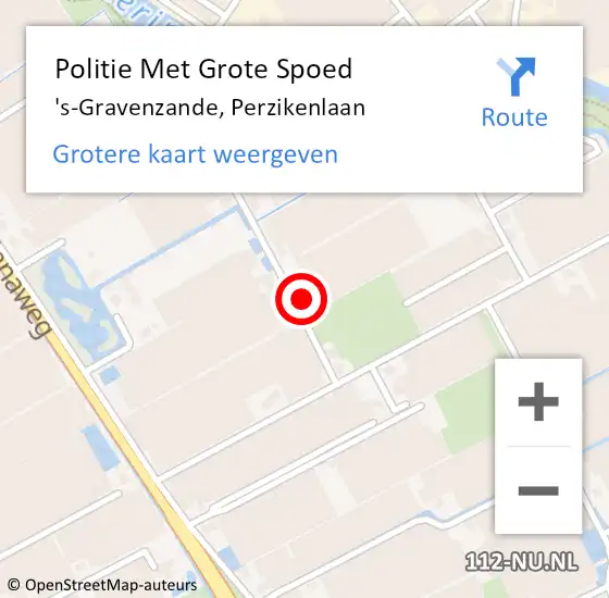 Locatie op kaart van de 112 melding: Politie Met Grote Spoed Naar 's-Gravenzande, Perzikenlaan op 31 december 2024 21:02