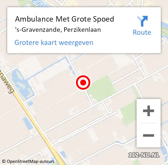 Locatie op kaart van de 112 melding: Ambulance Met Grote Spoed Naar 's-Gravenzande, Perzikenlaan op 31 december 2024 21:03