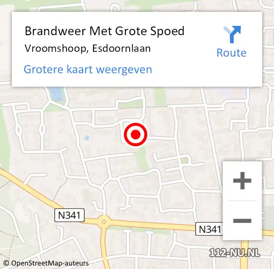 Locatie op kaart van de 112 melding: Brandweer Met Grote Spoed Naar Vroomshoop, Esdoornlaan op 31 december 2024 21:04