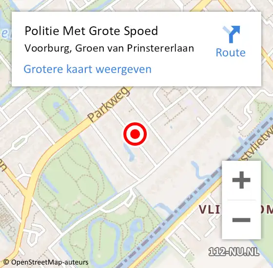 Locatie op kaart van de 112 melding: Politie Met Grote Spoed Naar Voorburg, Groen van Prinstererlaan op 31 december 2024 21:08