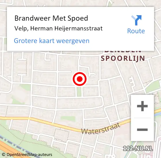 Locatie op kaart van de 112 melding: Brandweer Met Spoed Naar Velp, Herman Heijermansstraat op 31 december 2024 21:11