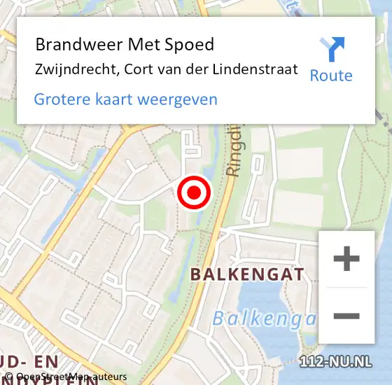 Locatie op kaart van de 112 melding: Brandweer Met Spoed Naar Zwijndrecht, Cort van der Lindenstraat op 31 december 2024 21:13