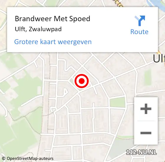 Locatie op kaart van de 112 melding: Brandweer Met Spoed Naar Ulft, Zwaluwpad op 31 december 2024 21:21