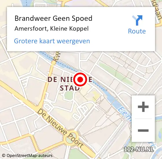 Locatie op kaart van de 112 melding: Brandweer Geen Spoed Naar Amersfoort, Kleine Koppel op 31 december 2024 21:22