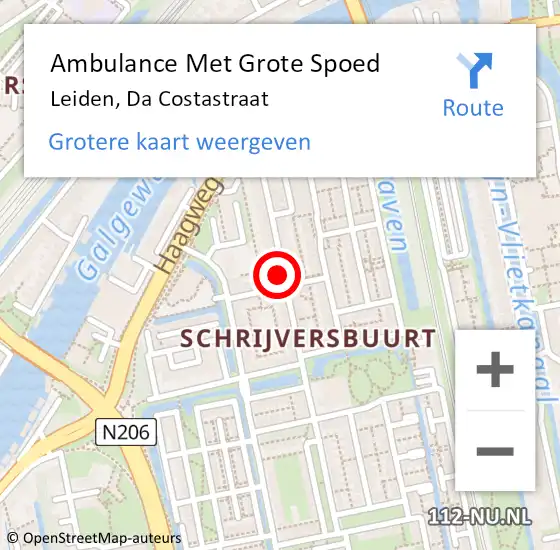 Locatie op kaart van de 112 melding: Ambulance Met Grote Spoed Naar Lekkerkerk, Da Costastraat op 31 december 2024 21:22