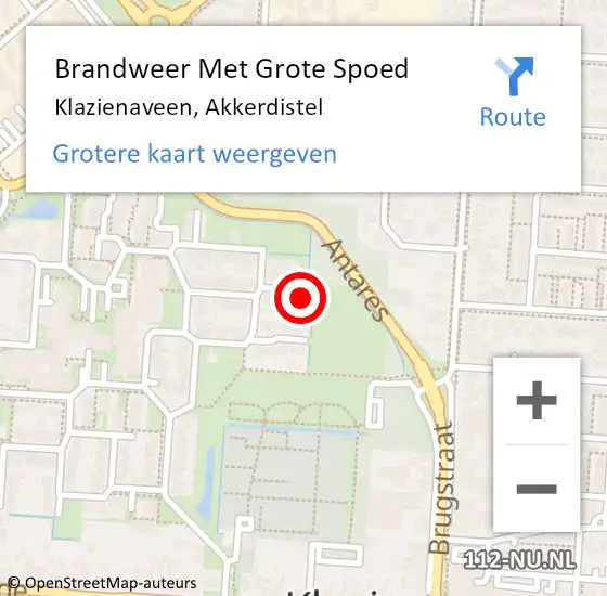 Locatie op kaart van de 112 melding: Brandweer Met Grote Spoed Naar Klazienaveen, Akkerdistel op 31 december 2024 21:23