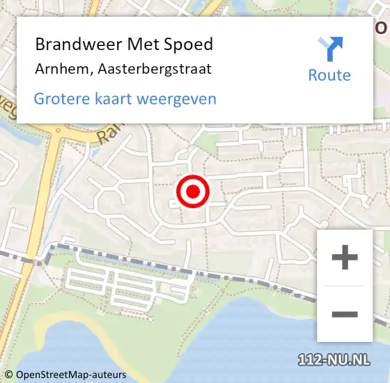 Locatie op kaart van de 112 melding: Brandweer Met Spoed Naar Arnhem, Aasterbergstraat op 31 december 2024 21:23