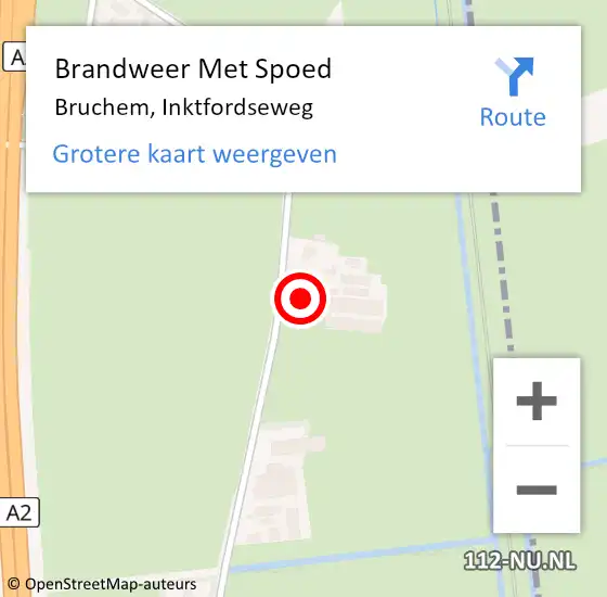 Locatie op kaart van de 112 melding: Brandweer Met Spoed Naar Bruchem, Inktfordseweg op 31 december 2024 21:24