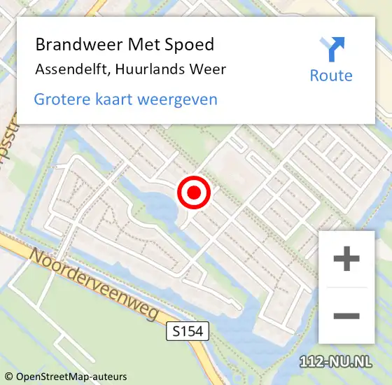 Locatie op kaart van de 112 melding: Brandweer Met Spoed Naar Assendelft, Huurlands Weer op 31 december 2024 21:24