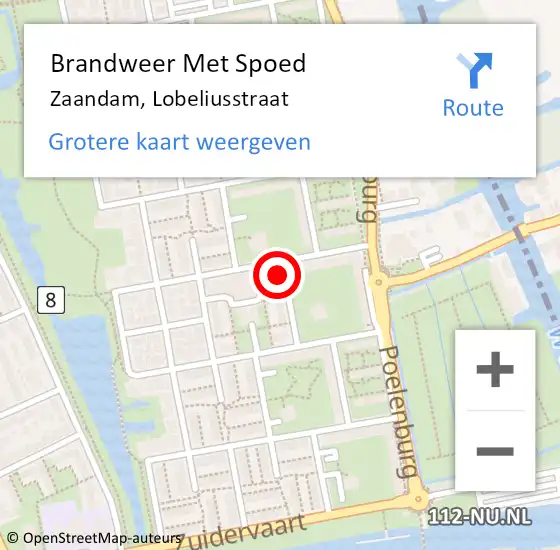 Locatie op kaart van de 112 melding: Brandweer Met Spoed Naar Zaandam, Lobeliusstraat op 31 december 2024 21:31