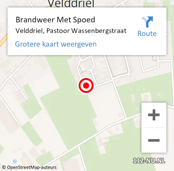 Locatie op kaart van de 112 melding: Brandweer Met Spoed Naar Velddriel, Pastoor Wassenbergstraat op 31 december 2024 21:33