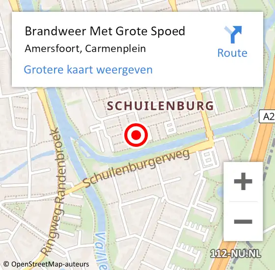 Locatie op kaart van de 112 melding: Brandweer Met Grote Spoed Naar Amersfoort, Carmenplein op 31 december 2024 21:38