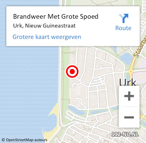 Locatie op kaart van de 112 melding: Brandweer Met Grote Spoed Naar Urk, Nieuw Guineastraat op 31 december 2024 21:43