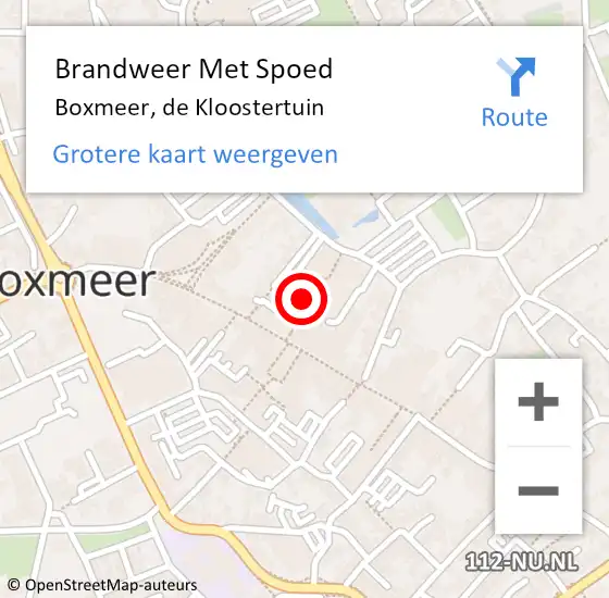 Locatie op kaart van de 112 melding: Brandweer Met Spoed Naar Boxmeer, de Kloostertuin op 31 december 2024 21:45