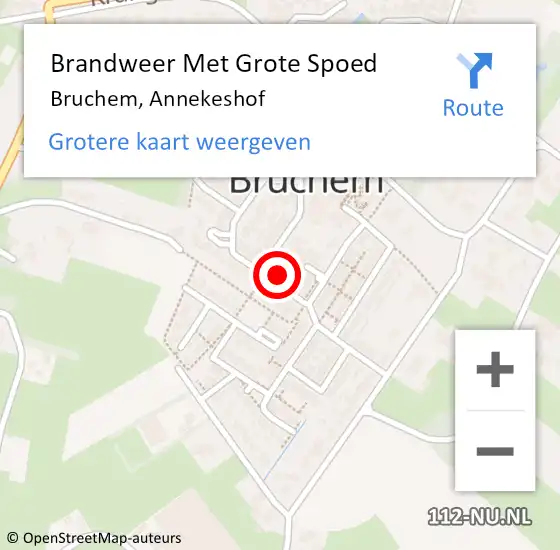 Locatie op kaart van de 112 melding: Brandweer Met Grote Spoed Naar Bruchem, Annekeshof op 31 december 2024 21:45