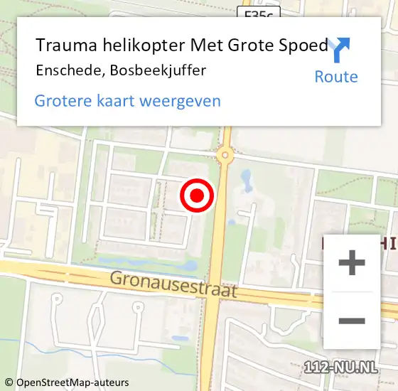 Locatie op kaart van de 112 melding: Trauma helikopter Met Grote Spoed Naar Enschede, Bosbeekjuffer op 31 december 2024 21:47