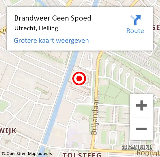 Locatie op kaart van de 112 melding: Brandweer Geen Spoed Naar Utrecht, Helling op 31 december 2024 21:52