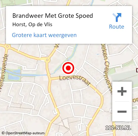 Locatie op kaart van de 112 melding: Brandweer Met Grote Spoed Naar Horst, Op de Vlis op 31 december 2024 21:55