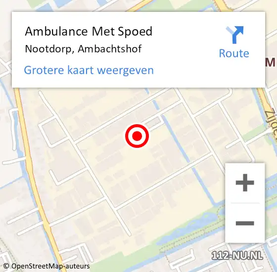 Locatie op kaart van de 112 melding: Ambulance Met Spoed Naar Nootdorp, Ambachtshof op 31 december 2024 22:04