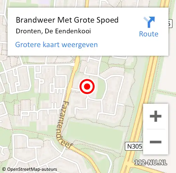 Locatie op kaart van de 112 melding: Brandweer Met Grote Spoed Naar Dronten, De Eendenkooi op 31 december 2024 22:04