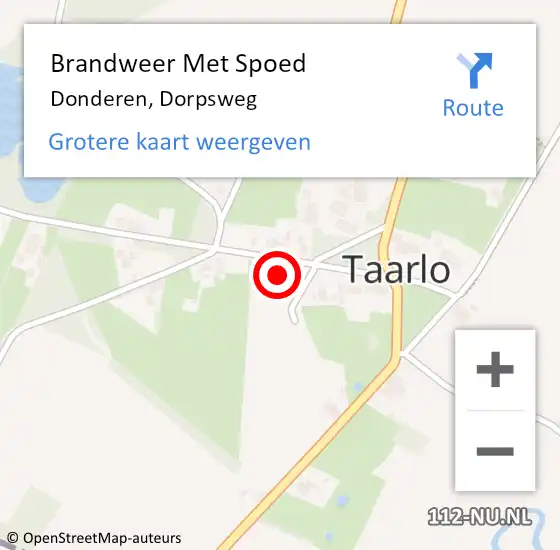 Locatie op kaart van de 112 melding: Brandweer Met Spoed Naar Donderen, Dorpsweg op 31 december 2024 22:07