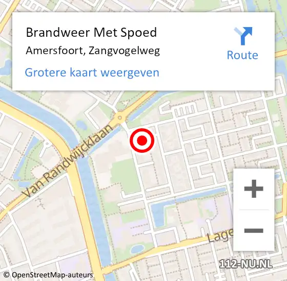 Locatie op kaart van de 112 melding: Brandweer Met Spoed Naar Amersfoort, Zangvogelweg op 31 december 2024 22:08