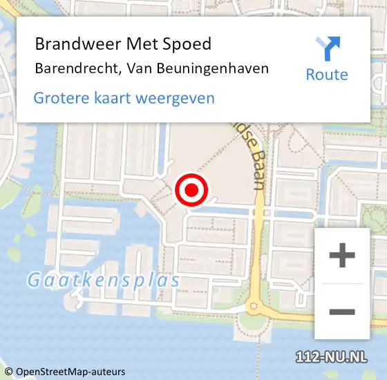 Locatie op kaart van de 112 melding: Brandweer Met Spoed Naar Barendrecht, Van Beuningenhaven op 31 december 2024 22:11