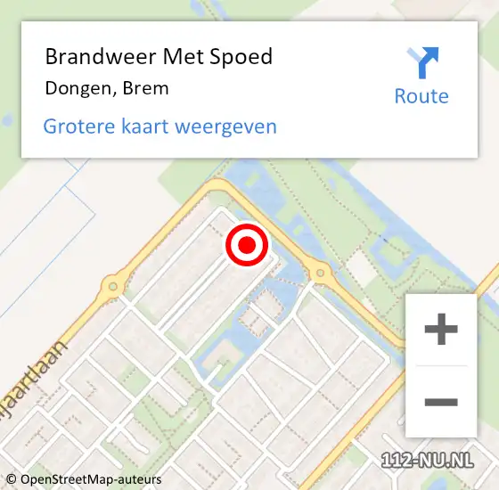 Locatie op kaart van de 112 melding: Brandweer Met Spoed Naar Dongen, Brem op 31 december 2024 22:13