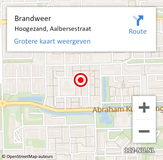 Locatie op kaart van de 112 melding: Brandweer Hoogezand, Aalbersestraat op 31 december 2024 22:18