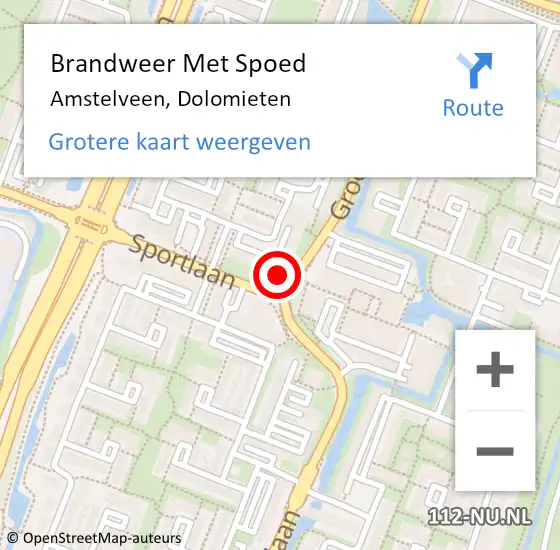 Locatie op kaart van de 112 melding: Brandweer Met Spoed Naar Amstelveen, Dolomieten op 31 december 2024 22:20