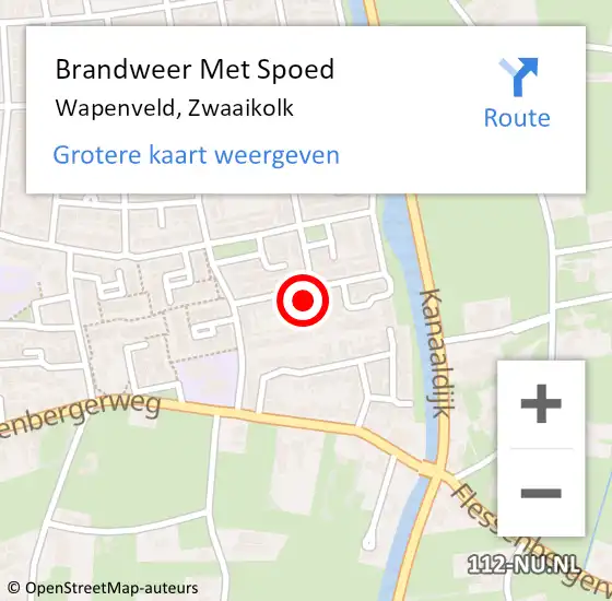 Locatie op kaart van de 112 melding: Brandweer Met Spoed Naar Wapenveld, Zwaaikolk op 31 december 2024 22:21