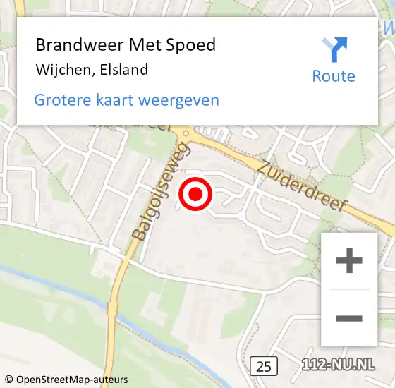 Locatie op kaart van de 112 melding: Brandweer Met Spoed Naar Wijchen, Elsland op 31 december 2024 22:31