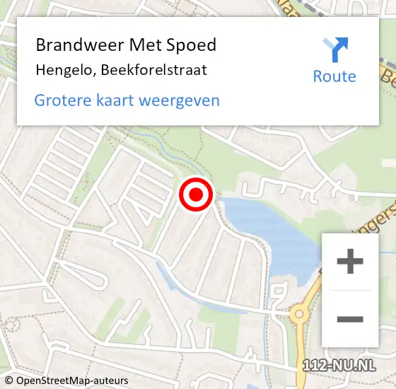 Locatie op kaart van de 112 melding: Brandweer Met Spoed Naar Hengelo, Beekforelstraat op 31 december 2024 22:33