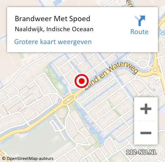 Locatie op kaart van de 112 melding: Brandweer Met Spoed Naar Naaldwijk, Indische Oceaan op 31 december 2024 22:38