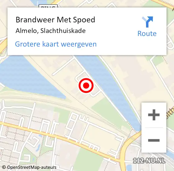 Locatie op kaart van de 112 melding: Brandweer Met Spoed Naar Almelo, Slachthuiskade op 31 december 2024 22:40